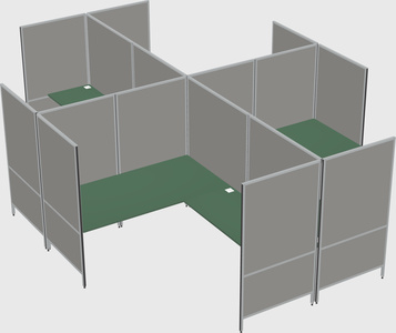 Modern modular quad l-shaped panel system