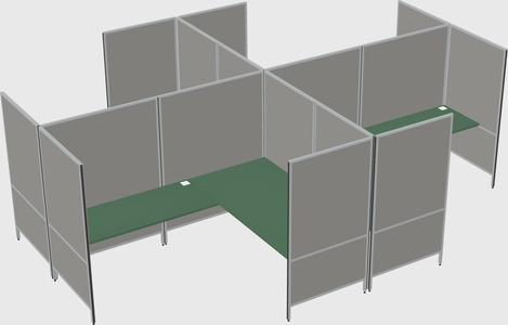 Modern modular quad l-shaped panel system