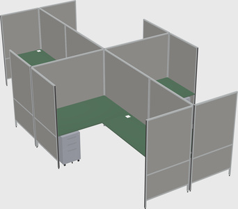 Modern modular quad l-shaped panel system