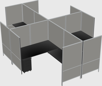Modern modular quad l-shaped panel system