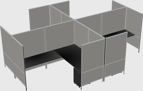 Modern modular quad l-shaped panel system