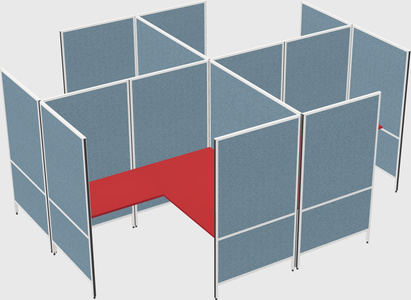 Système de panneaux modulaires modernes en forme de l quadruple