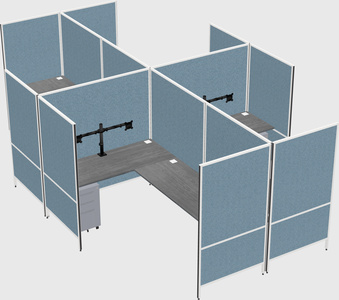 Modern modular quad l-shaped panel system