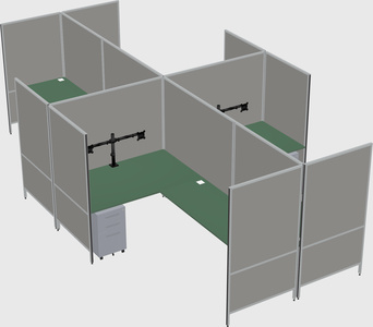 Modern modular quad l-shaped panel system