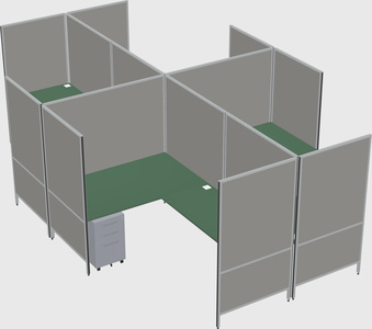 Modern modular quad l-shaped panel system