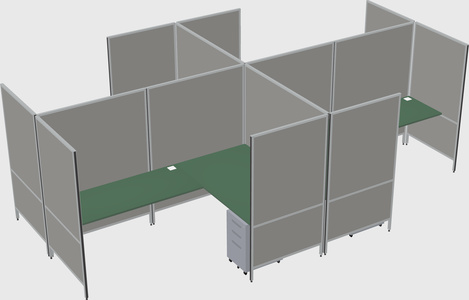 Modern modular quad l-shaped panel system