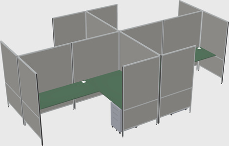 Modern modular quad l-shaped panel system