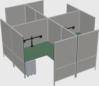 Système de panneaux modulaires modernes en forme de l quadruple