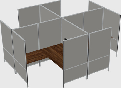 Modern modular quad l-shaped panel system