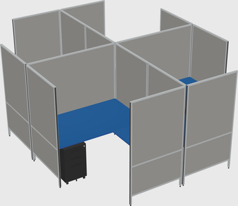 Modern modular quad l-shaped panel system
