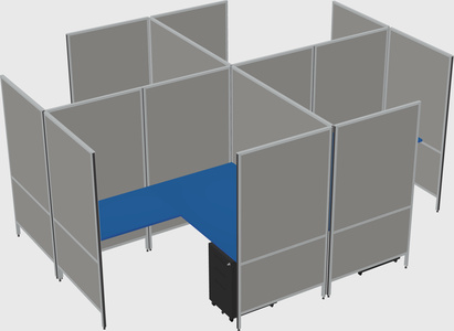 Modern modular quad l-shaped panel system
