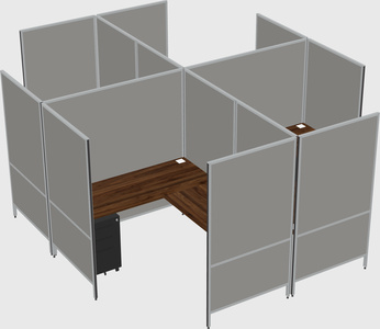 Modern modular quad l-shaped panel system