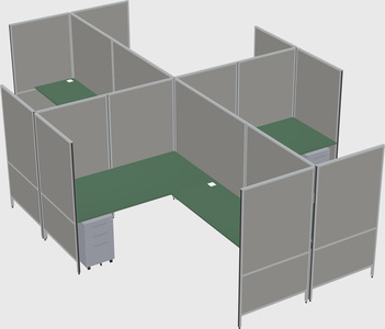 Modern modular quad l-shaped panel system