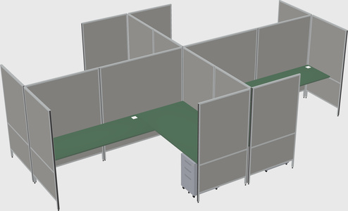 Modern modular quad l-shaped panel system
