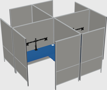 Modern modular quad l-shaped panel system