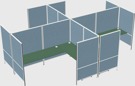 Modern modular quad l-shaped panel system
