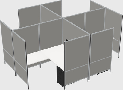 现代模块化四边形l型面板系统
