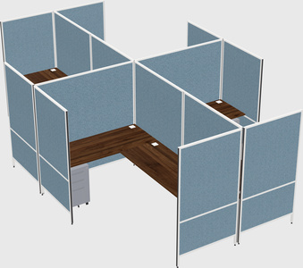 Modern modular quad l-shaped panel system