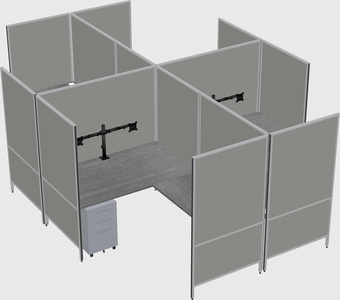 Modern modular quad l-shaped panel system