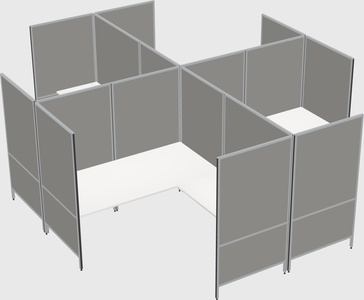 Modern modular quad l-shaped panel system