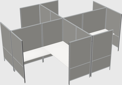 Modern modular quad l-shaped panel system