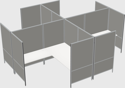 Modern modular quad l-shaped panel system