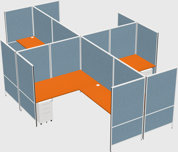 Modern modular quad l-shaped panel system