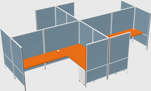 Modern modular quad l-shaped panel system