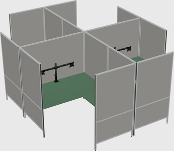 Système de panneaux modulaires modernes en forme de l quadruple