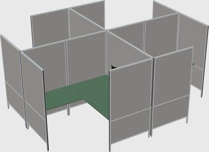 Modern modular quad l-shaped panel system