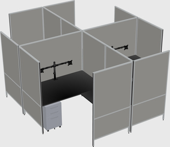 Modern modular quad l-shaped panel system