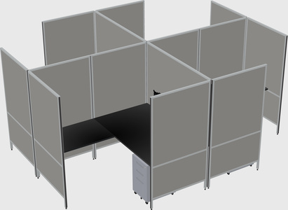 Modern modular quad l-shaped panel system