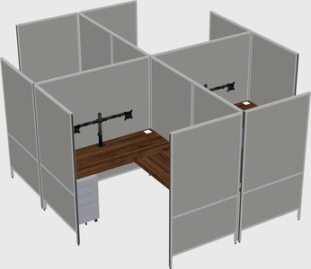 Modern modular quad l-shaped panel system
