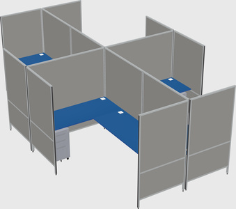Modern modular quad l-shaped panel system