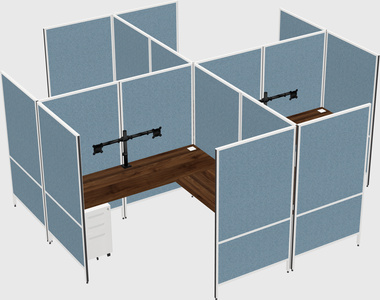 Modern modular quad l-shaped panel system