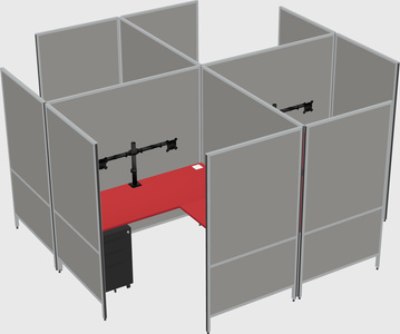 现代模块化四边形l型面板系统