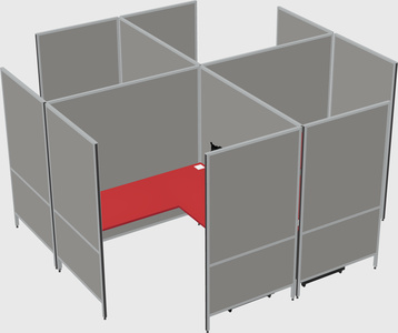 现代模块化四边形l型面板系统