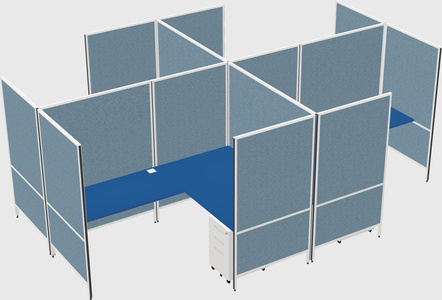 Modern modular quad l-shaped panel system
