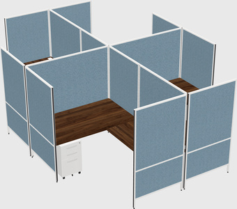 Modern modular quad l-shaped panel system