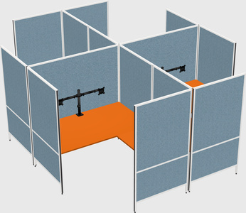 Modern modular quad l-shaped panel system