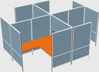 Modern modular quad l-shaped panel system