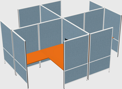 Modern modular quad l-shaped panel system