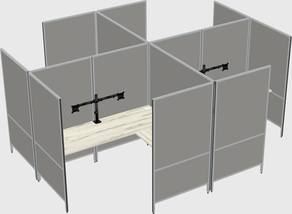现代模块化四边形l型面板系统