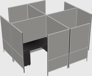 Modern modular quad l-shaped panel system