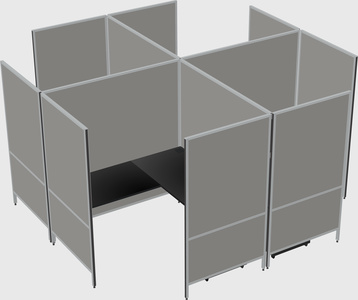 Modern modular quad l-shaped panel system
