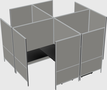 Modern modular quad l-shaped panel system