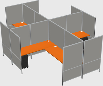 Modern modular quad l-shaped panel system
