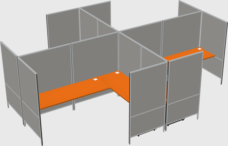 Modern modular quad l-shaped panel system