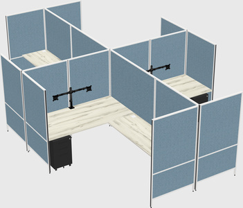 Modern modular quad l-shaped panel system