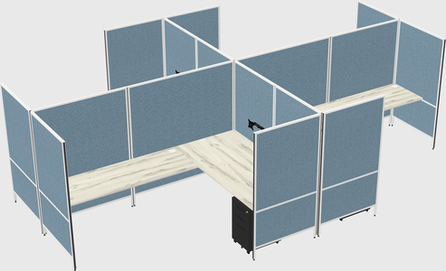 Modern modular quad l-shaped panel system